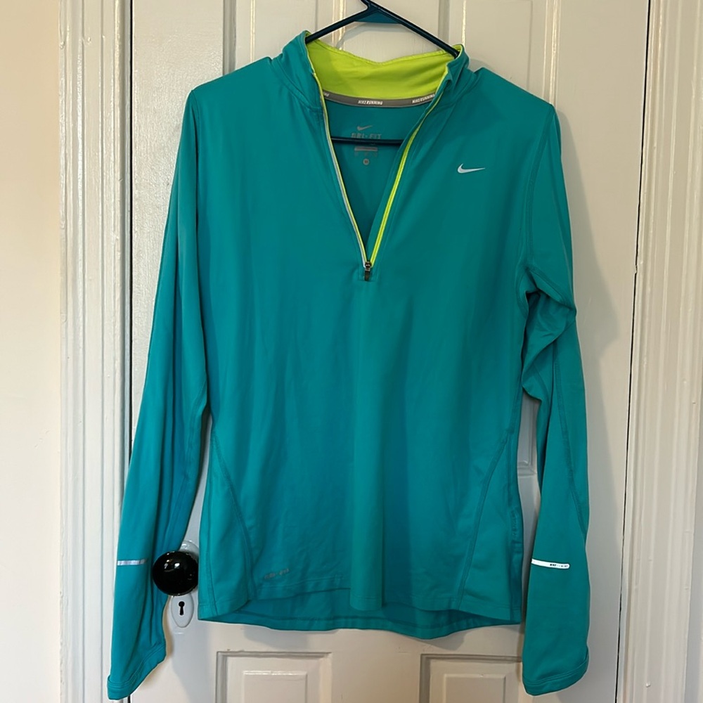 Nike Running teal quarter zip